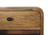 Solid Wood Mini Floating Open Bedside, 1 Drawer and 1 Open Slot, Oak-ish, Brown B2743P402955