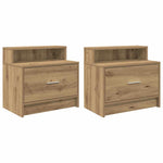 ZNTS Bedside Cabinets with Drawer 2 pcs Artisan Oak 51x31x47 cm 858685