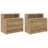 ZNTS Bedside Cabinets with Drawer 2 pcs Artisan Oak 51x31x47 cm 858685