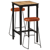 3 Piece Bar Set Solid Rough Wood Mango and Metal 3216418