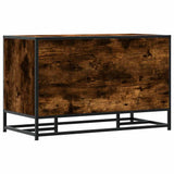 Shoe Bench Smoked Oak 84x40x53.5 cm Engineered Wood and Metal 849231