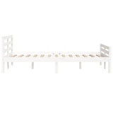 Bed Frame without Mattress White Solid Wood 150x200 cm King Size King Size 814825