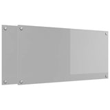 Kitchen Backsplash 2 pcs Light Grey 100 x 50 cm Tempered Glass 3415456