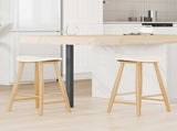 Dining Chairs 2 pcs Natural 46 x 37 x 63 cm Solid Rubber Wood 42020458