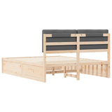 Bed Frame with Upholstered Headboard Dark Grey 150 x 200 cm 3398225
