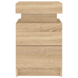 Bedside Cabinet with LED Lights Sonoma Oak 35x39x55 cm 836753