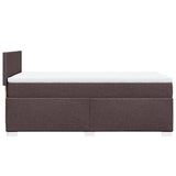 Box Spring Bed with Mattress Dark Brown 100x200 cm Fabric 3285795