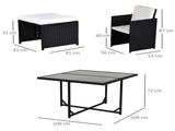 9PC Garden Rattan Dining Set Outdoor Patio Dining Table Set Weave Wicker 8 Seater Stool Black T3398P318658