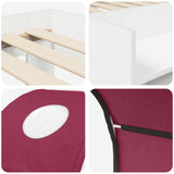 Bed with Tunnel with Shelf 3 pcs White and Red Engineered Wood 3423501