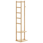 ZNTS Coat Stand with Hooks and Shelves 38.5x30x156 cm Bamboo 4008918