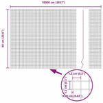 Welded Wire Fence Grey 0.6 x 100 m Steel 42005277