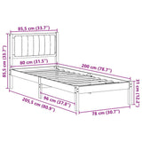 Bed Frame with Upholstered Headboard Taupe 80 x 200 cm 878292