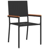 Garden Dining Set with Cushion 7 pcs Black Poly Rattan 3379707