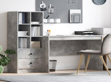 Desk with Drawer 2 pcs Concrete Grey 3337372