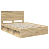 Bed Frame with Headboard Sonoma 140 x 200 cm Solid Pine Wood 3411003