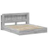 Bed Frame with Storage Grey Sonoma 200 x 200 cm Engineered Wood 3433692