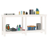 Work Bench White 180x50x80 cm Solid Wood Pine 822512
