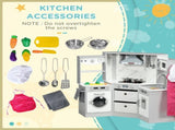 Toy Kitchen with Running Water, Lights, Sounds, Apron and Chef Hat, Water Dispenser, for Ages 3-6 T3398P348125
