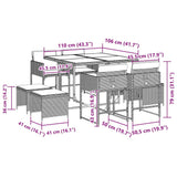 9 Piece Garden Dining Set with Cushions Black Poly Rattan 3211323