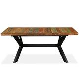 244804 Dining Table Solid Reclaimed Wood and Steel Cross 180 cm