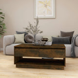 Coffee Table Smoked Oak 102.5x55x44 cm Engineered Wood 812978