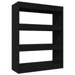 ZNTS Book Cabinet/Room Divider Black 80x30x103 cm Engineered wood 811701