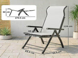 Reclining Garden Chairs Set of 2, 5-Position Folding Sun Loungers with High Back, Retractable T3398P552589