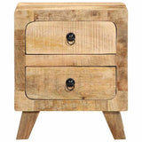 Bedside Cabinet 2 pcs 40x32x46 cm Solid Wood Rough Mango 4104512