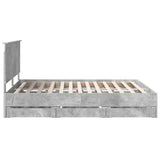 Storage Bed Concrete Grey 160 x 200 cm Engineered Wood 3411190