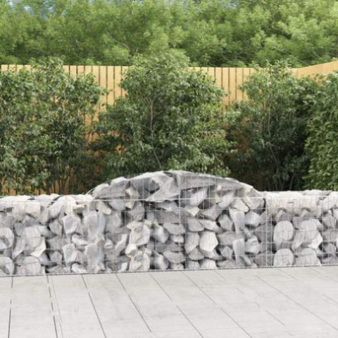 Arched Gabion Baskets 12 pcs 300x50x60/80 cm Galvanised Iron 3146675