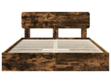 Storage Bed with Drawer Smoked Oak 120 x 190 cm Engineered Wood 3412301