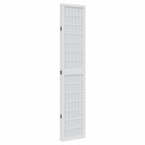 Room Divider 4 Panels White Solid Wood Paulownia 358787