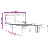 Bed Frame without Mattress White 120x200 cm Solid Wood 3105531