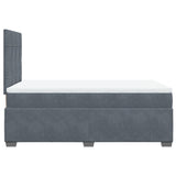 Box Spring Bed with Mattress Dark Grey 120x190 cm Small Double Velvet 3290859