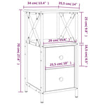 ZNTS Bedside Cabinet Grey Sonoma 34x35.5x70 cm Engineered Wood 825949