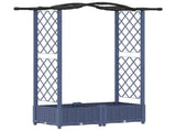 Raised Bed with Trellis and Roof Grey 124 x 40 x 125 cm PP 42032551