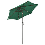 Garden Parasol with LED Lights Green 200x211 cm Aluminium 313558