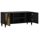 TV Cabinet with Shelf Black 105 x 33 x 46 cm Solid Mango Wood 4018808