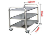 3 Tier Stainless Steel Trolley Cart Kitchen Restaurant Serving Catering Train UK 58929497