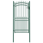 ZNTS Fence Gate with Spikes Steel 100x200 cm Green 146387