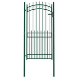 ZNTS Fence Gate with Spikes Steel 100x200 cm Green 146387