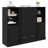 Highboard with Drawer 3 pcs Black Oak Engineered Wood 3402676