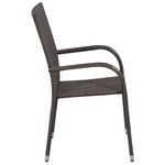 ZNTS 3 Piece Garden Dining Set Brown 3067689