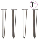 ZNTS Hairpin Table Legs 4 pcs Natural Steel 72 cm Solid Steel 4012447