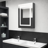 LED Bathroom Mirror Cabinet Shining Grey 50x13x70 cm 326491
