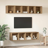 TV Cabinet Set Wall-mounted 4 pcs Artisan Oak Engineered Wood 3393422