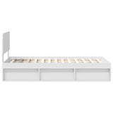 Bed Frame with Headboard White 75 x 190 cm Solid Pine Wood 3412141