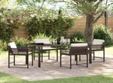 Garden Dining Set 5 pcs Brown Poly Rattan 3380755