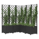 Garden Planter with Trellis Black 120x120x136 cm PP 318277