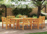 Garden Dining Set 7 pcs Brown Solid Acacia Wood 3375653